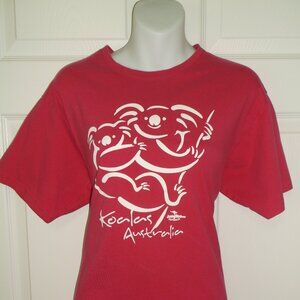 Joey Roo Australia Women's PINK Koala Bear Graphic T-Shirt Top ~ Size Medium